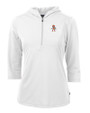 Oklahoma State Cowboys Wrestling Pete Cutter & Buck Virtue Eco Pique Recycled Half Zip Pullover Womens Hoodie White Mannequin