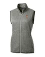 Oklahoma State Cowboys Wrestling Pete Cutter & Buck Mainsail Sweater Knit Womens Full Zip Vest Polished Heather Mannequin