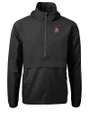 Oklahoma State Cowboys Wrestling Pete Cutter & Buck Charter Recycled Packable Mens Half Zip Anorak Jacket Black Mannequin