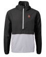 Oklahoma State Cowboys Wrestling Pete Cutter & Buck Charter Eco Recycled Mens Anorak Jacket Black/Polished Mannequin