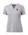 USC Trojans Cutter & Buck Forge Eco Heathered Stretch Womens Blade Top Polished Heather Mannequin