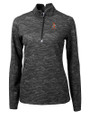 Oklahoma State Cowboys Wrestling Pete Cutter & Buck Traverse Stretch Eco Camo Print Quarter Zip Womens Pullover Black Mannequin