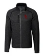 USC Trojans Cutter & Buck Mainsail Sweater-Knit Mens Big and Tall Full Zip Jacket Charcoal Heather Mannequin