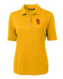 USC Trojans Cutter & Buck Virtue Eco Pique Recycled Womens Polo College Gold Mannequin