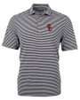 USC Trojans Cutter & Buck Virtue Eco Pique Stripe Recycled Mens Big and Tall Polo Black Mannequin