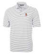 Oklahoma State Cowboys Wrestling Pete Cutter & Buck Virtue Eco Pique Stripe Recycled Mens Big and Tall Polo Polished Medium Gray Mannequin