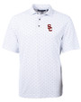 USC Trojans Cutter & Buck Virtue Eco Pique Tile Print Recycled Mens Big & Tall Polo White Mannequin