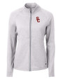 USC Trojans Cutter & Buck Adapt Eco Knit Heather Recycled Womens Full Zip Polished Heather Mannequin