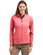 USC Trojans Cutter & Buck Adapt Recycled Soft Knit Stretch Womens Heathered Full Zip Jacket Cardinal Red Heather Front