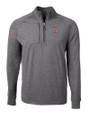 Oklahoma State Cowboys Wrestling Pete Cutter & Buck Adapt Eco Knit Heather Mens Quarter Zip Pullover Black Heather Mannequin
