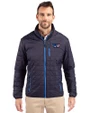 Washington Commanders Americana Cutter & Buck Rainier Recycled Insulated Puffer Mens Full Zip Jacket Dark Navy Front