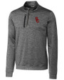 USC Trojans Cutter & Buck Stealth Heathered Quarter Zip Mens Pullover Elemental Grey Mannequin