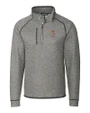 Oklahoma State Cowboys Wrestling Pete Cutter & Buck Mainsail Sweater-Knit Mens Big & Tall Half Zip Jacket Polished Heather Mannequin