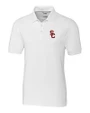 USC Trojans Cutter & Buck Advantage Eco Tri-Blend Pique Mens Big and Tall Polo White Mannequin