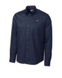 Washington Commanders Americana Cutter & Buck Epic Easy Care Nailshead Mens Long Sleeve Dress Shirt Navy Blue Mannequin