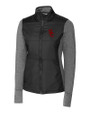 USC Trojans Cutter & Buck Stealth Hybrid Quilted Womens Full Zip Windbreaker Jacket Black Mannequin