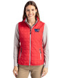 Washington Commanders Americana Cutter & Buck Rainier PrimaLoft® Womens Eco Insulated Full Zip Puffer Vest Red Front