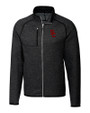USC Trojans Cutter & Buck Mainsail Sweater-Knit Mens Full Zip Jacket Charcoal Heather Mannequin