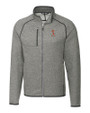 Oklahoma State Cowboys Wrestling Pete Cutter & Buck Mainsail Sweater-Knit Mens Full Zip Jacket Polished Heather Mannequin