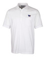 Washington Commanders Americana Cutter & Buck Advantage Tri-Blend Jersey Mens Big and Tall Pocket Polo White Mannequin