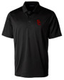 USC Trojans Cutter & Buck Prospect Eco Textured Stretch Recycled Mens Short Sleeve Polo Black Mannequin