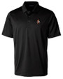 Oklahoma State Cowboys Wrestling Pete Cutter & Buck Prospect Eco Textured Stretch Recycled Mens Short Sleeve Polo Black Mannequin