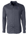 Washington Commanders Americana Cutter & Buck Versatech Geo Dobby Stretch Mens Big and Tall Long Sleeve Dress Shirt Liberty Navy Mannequin