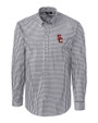 USC Trojans Cutter & Buck Easy Care Stretch Gingham Mens Big and Tall Long Sleeve Dress Shirt Charcoal Mannequin