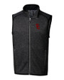 USC Trojans Cutter & Buck Mainsail Sweater-Knit Mens Full Zip Vest Charcoal Heather Mannequin