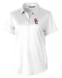 USC Trojans Cutter & Buck Prospect Eco Textured Stretch Recycled Womens Short Sleeve Polo White Mannequin