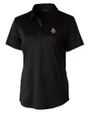 Oklahoma State Cowboys Wrestling Pete Cutter & Buck Prospect Eco Textured Stretch Recycled Womens Short Sleeve Polo Black Mannequin