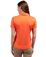Oklahoma State Cowboys Wrestling Pete Cutter & Buck Prospect Eco Textured Stretch Recycled Womens Short Sleeve Polo College Orange Back