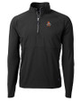 Oklahoma State Cowboys Wrestling Pete Cutter & Buck Adapt Eco Knit Hybrid Recycled Mens Quarter Zip Black Mannequin