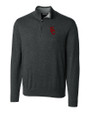 USC Trojans Cutter & Buck Lakemont Tri-Blend Mens Big and Tall Quarter Zip Pullover Sweater Charcoal Heather Mannequin