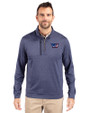 Washington Commanders Americana Cutter & Buck Stealth Heathered Mens Big and Tall  Quarter Zip Pullover Liberty Navy Front