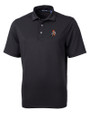 Oklahoma State Cowboys Wrestling Pete Cutter & Buck Virtue Eco Pique Recycled Mens Big and Tall Polo Black Mannequin
