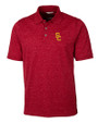 USC Trojans Cutter & Buck Advantage Tri-Blend Space Dye Mens Polo Dark Cardinal Red Mannequin