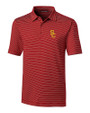 USC Trojans Cutter & Buck Forge Pencil Stripe Stretch Mens Polo Cardinal Red Mannequin