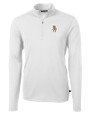 Oklahoma State Cowboys Wrestling Pete Cutter & Buck Virtue Eco Pique Recycled Quarter Zip Mens Pullover White Mannequin