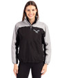 Philadelphia Eagles Historic Cutter & Buck Charter Eco Recycled Womens Anorak Jacket Black/Polished Front