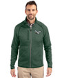 Philadelphia Eagles Historic Cutter & Buck Mainsail Sweater-Knit Mens Full Zip Jacket Hunter Heather Front