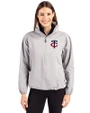 Minnesota Twins Cutter & Buck Charter Eco Recycled Womens Anorak Jacket Polished Medium Gray Front