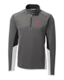 NC State Wolfpack Cutter & Buck Traverse Colorblock Stretch Quarter Zip Mens Pullover Elemental Grey Mannequin