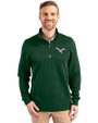 Philadelphia Eagles Historic Cutter & Buck Traverse Stretch Eco Quarter Zip Mens Pullover Hunter Green Front