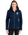 Tennessee Titans Historic Cutter & Buck Evoke Softshell Recycled Full Zip Womens Jacket Navy Blue Front