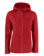 Carolina Panthers Americana Cutter & Buck Evoke Softshell Recycled Full Zip Womens Jacket Cardinal Red Mannequin