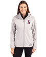 Los Angeles Angels Cutter & Buck Evoke Softshell Recycled Full Zip Womens Jacket CONCRETE Front