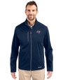 Tampa Bay Buccaneers Americana Cutter & Buck Evoke Recycled Honeycomb Fleece Mens Full Zip Jacket Navy Blue Front
