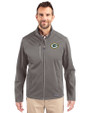 Green Bay Packers Cutter & Buck Evoke Softshell Recycled Full Zip Mens Jacket Elemental Grey Front