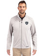 Las Vegas Raiders Cutter & Buck Evoke Recycled Honeycomb Fleece Mens Full Zip Jacket CONCRETE Front